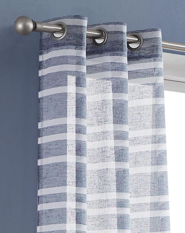 Dainty Home Dainty Home Naples Boho Striped Design Linen Look Light Filtering Grommet Panel Pair