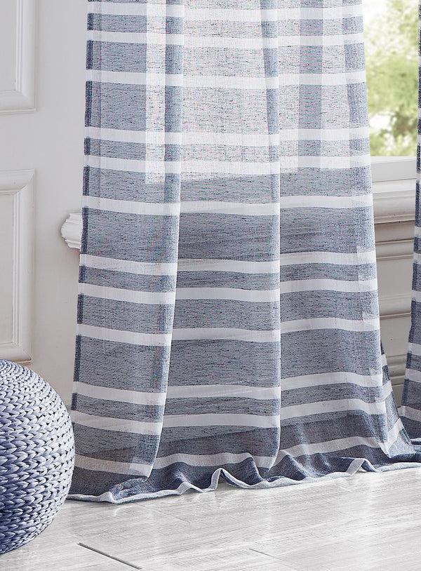 Dainty Home Dainty Home Naples Boho Striped Design Linen Look Light Filtering Grommet Panel Pair