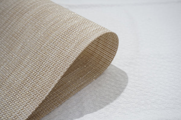 Dainty Home Dainty Home Natural Shimmer Woven Lurex Textilene Crossweave With Embedded Lurex Reversible 15" X 15" Square Placemats