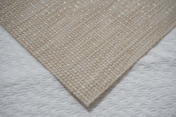 Dainty Home Dainty Home Natural Shimmer Woven Lurex Textilene Crossweave With Embedded Lurex Reversible 15" X 15" Square Placemats