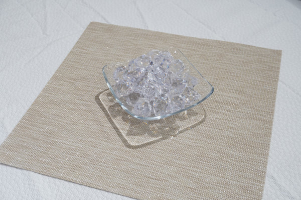 Dainty Home Dainty Home Natural Shimmer Woven Lurex Textilene Crossweave With Embedded Lurex Reversible 15" X 15" Square Placemats