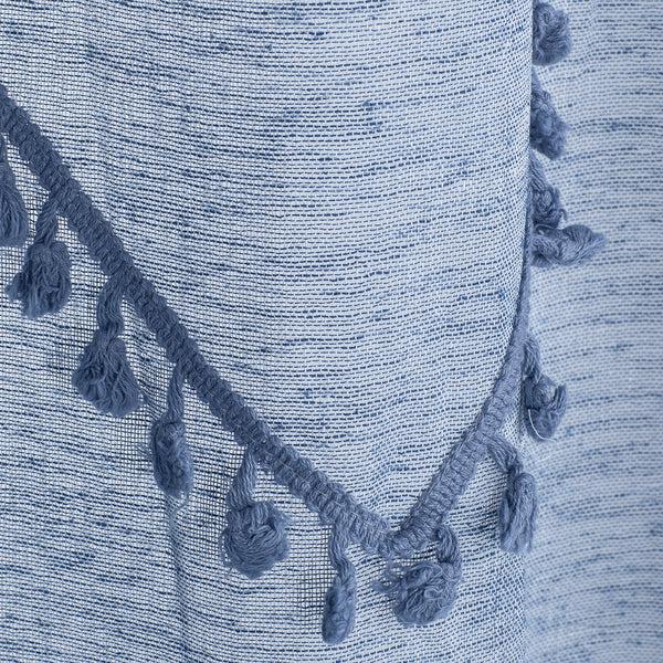 Dainty Home Dainty Home Natural Tassels 3D Linen Look Textured Tassels Designed Shower Curtain