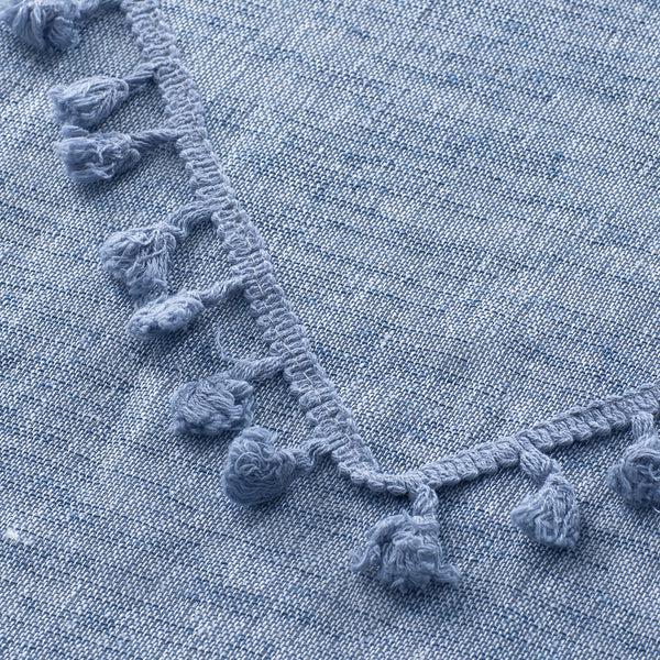 Dainty Home Dainty Home Natural Tassels 3D Linen Look Textured Tassels Designed Shower Curtain