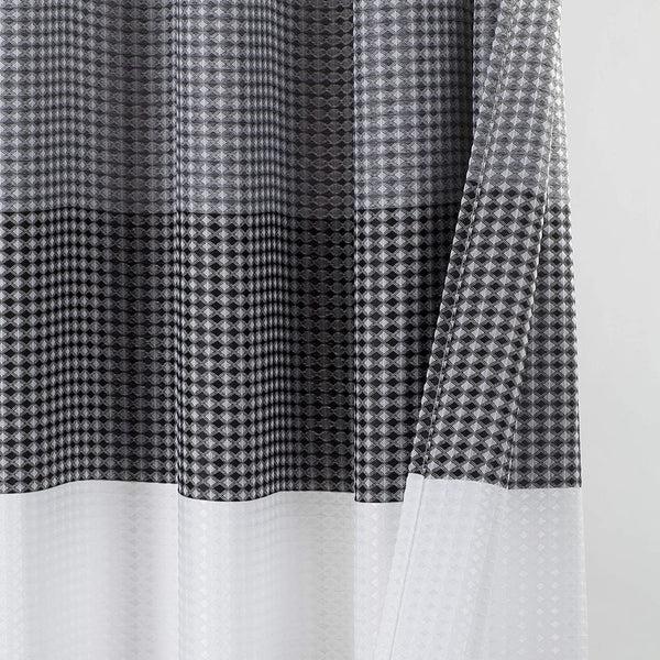 Dainty Home Dainty Home Ombre Waffle 13 Piece Set 3D Striped Ombre Design Shower Curtain With 12 Roller Ball Hooks Included