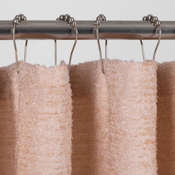 Dainty Home Dainty Home Paris 3D Embossed Textured Chenille Solid Designed Fabric Shower Curtain