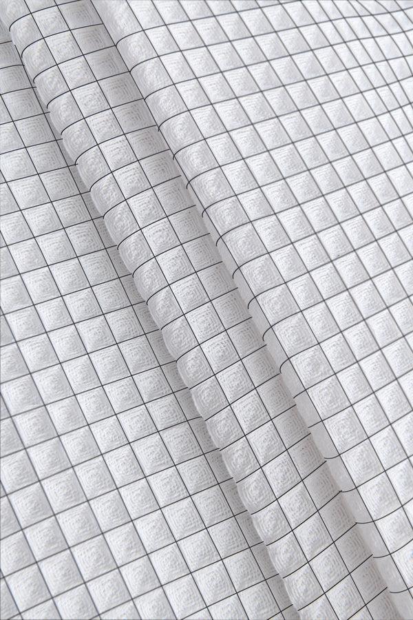 Dainty Home Dainty Home Piazza 100% Cotton Textured Waffle Weaved Solid Cotton Fabric 70" X 72" Shower Curtain