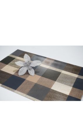 Dainty Home Dainty Home Plaid Reversible Metallic Printed Set Of 4 Placemats