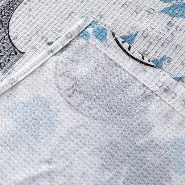 Dainty Home Dainty Home Printed 3D Textured Waffle Weave Textured Paris Floral Designed Fabric Shower Curtain With 12 Roller Ball Hooks Included 70" X 72"