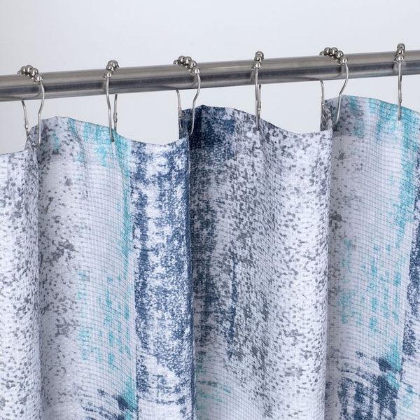 Dainty Home Dainty Home Printed Waffle 3D Textured Waffle Weave Textured Squares Designed Fabric Shower Curtain