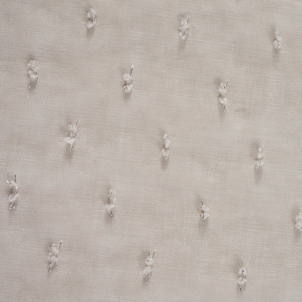 Dainty Home Dainty Home Ribbons Boho Linen Look Fabric With 3D Embellished Lurex Ribbons Light Filtering Grommet Panel Pair