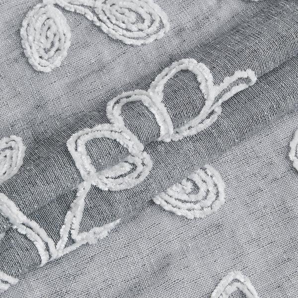 Dainty Home Dainty Home Rita Boho Linen Look Fabric With 3D Floral Chenille Embroidery Kitchen Curtain Set 1 Valance 52" X 18" And 2 Tiers 26" X 36" Each
