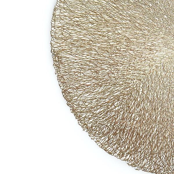 Dainty Home Dainty Home Royale Woven Metallic Lace Crossweave With A Sunburst Metallic Lace Pattern Reversible 15" X 15" Round Placemats