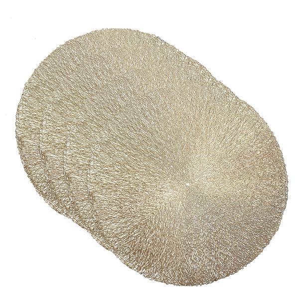 dainty home Dainty Home Royale Woven Metallic Lace Crossweave With A Sunburst Metallic Lace Pattern Reversible 15" x 15" Round Placemats dainty home Dainty Home Royale Woven Metallic Lace Crossweave With A Sunburst Metallic Lace Pattern Reversible 15" x 15" Round Placemats