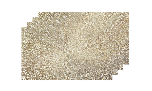 dainty home Dainty Home Royale Woven Metallic Lace Crossweave With A Sunburst Metallic Lace Pattern Reversible 12" x 18" Rectangular Placemats