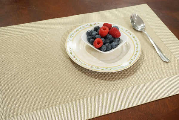 Dainty Home Dainty Home Santa Monica Woven Textilene Crossweave With Solid Geometric Pattern Reversible 13" X 19" Rectangular Placemats