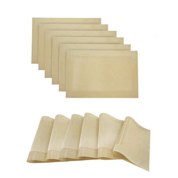 dainty home Dainty Home Santa Monica Woven Textilene Crossweave With Solid Geometric Pattern Reversible 13" x 19" Rectangular Placemats