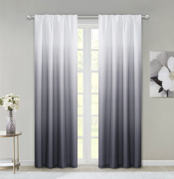 dainty home Dainty Home Shades Gradient Ombre Design Heavy Room Darkening Rod Pocket Panel Pair