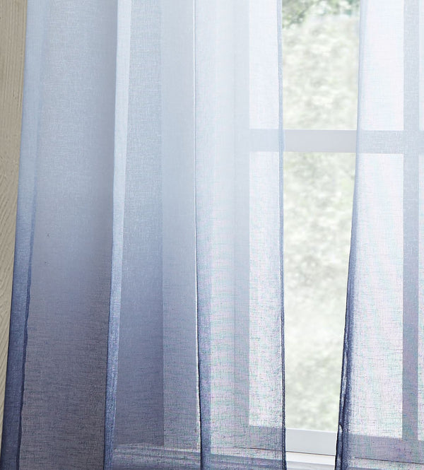 Dainty Home Dainty Home Shadow Ombre Linen Look Boho Gradient Linen Textured Grommet Panel Pair