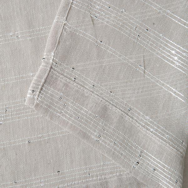 Dainty Home Dainty Home Shimmer Lurex Boho Embroidered Lurex Stripes With 3D Lurex Sequins Linen Look Light Filtering Grommet Panel Pair