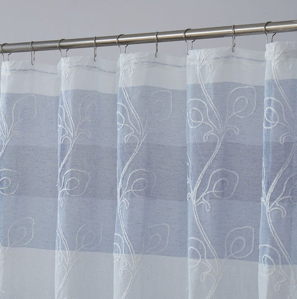 Dainty Home Dainty Home SIlvia 3D Gradient Ombre Linen Look Fabric Textured Floral 3D Chenille Designed Fabric Shower Curtain