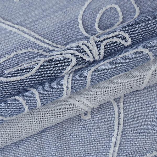 Dainty Home Dainty Home SIlvia 3D Gradient Ombre Linen Look Fabric Textured Floral 3D Chenille Designed Fabric Shower Curtain