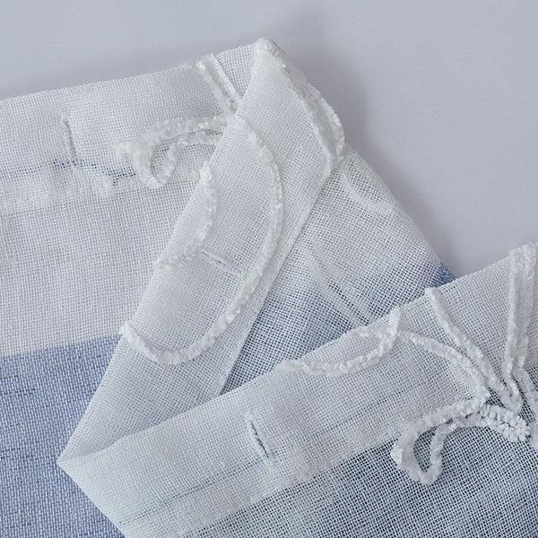 Dainty Home Dainty Home SIlvia 3D Gradient Ombre Linen Look Fabric Textured Floral 3D Chenille Designed Fabric Shower Curtain