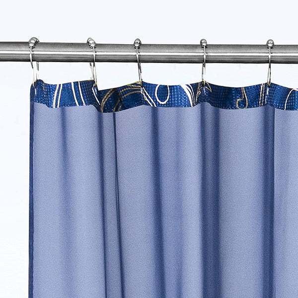 Dainty Home Dainty Home Smart Design Complete 2 In 1 Waffle Weave Hotel Spa Style Fabric Shower Curtain Snap On/Off Waterproof Detachable Liner Set