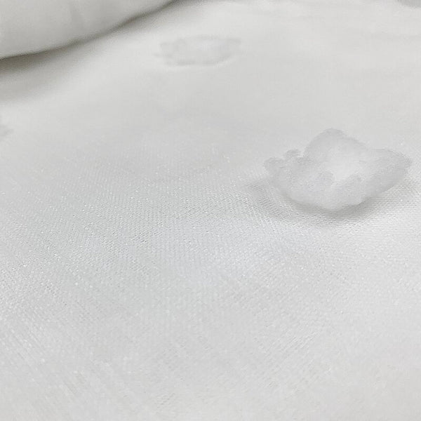 Dainty Home Dainty Home Snowball Modern 3D Linen-Look Fabric Shower Curtain With 3D Cotton Like Puffs