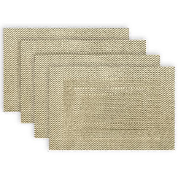 dainty home Dainty Home Sonata Woven Textilene Crossweave With Solid Geometric Pattern Reversible 12" x 18" Rectangular Placemat