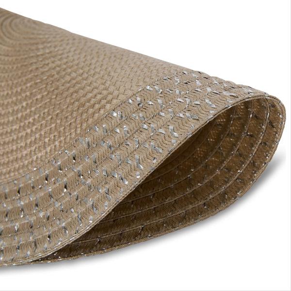Dainty Home Dainty Home Sparkles 15" Round Woven Placemats Set Of 6 - Durable Reversible & Non-Slip Table Mats