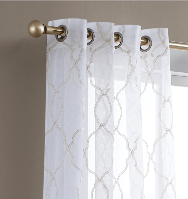 Dainty Home Dainty Home Springfield Contemporary 3D Lurex Embroidered Textured Sheer Grommet Single Panel