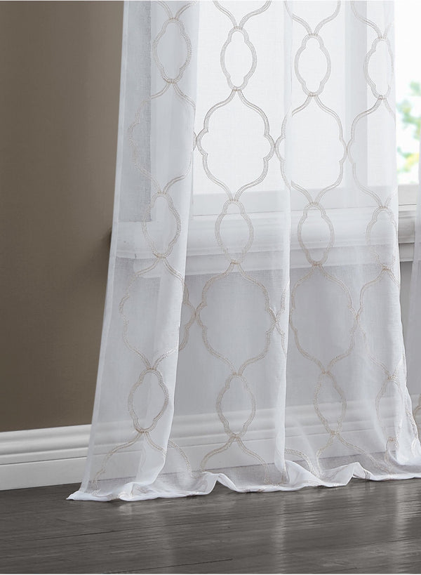 Dainty Home Dainty Home Springfield Contemporary 3D Lurex Embroidered Textured Sheer Grommet Single Panel