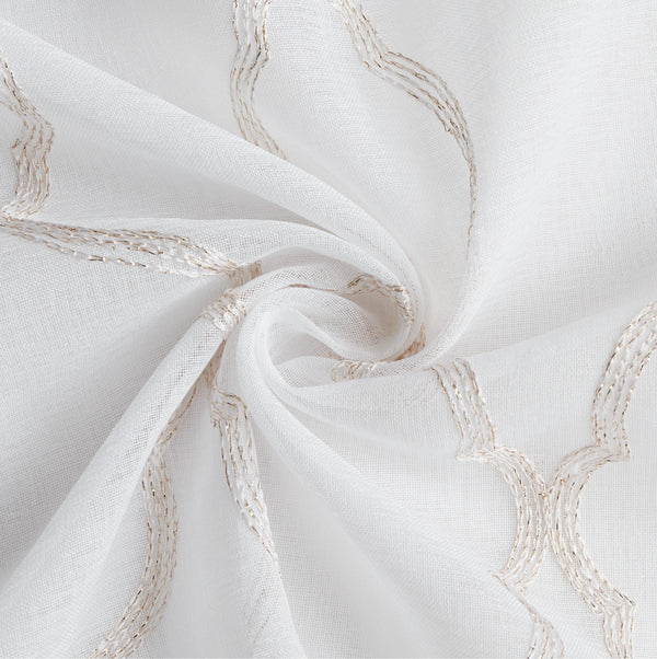 Dainty Home Dainty Home Springfield Contemporary 3D Lurex Embroidered Textured Sheer Grommet Single Panel