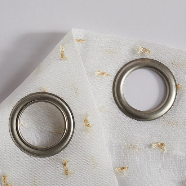 Dainty Home Dainty Home Sprinkles Boho Linen Look Fabric With 3D Embellished Lurex Sprinkles Light Filtering Grommet Panel Pair