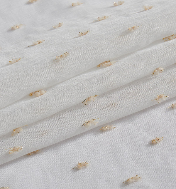 Dainty Home Dainty Home Sprinkles Boho Linen Look Fabric With 3D Embellished Lurex Sprinkles Light Filtering Grommet Panel Pair