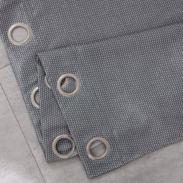 Dainty Home Dainty Home Stars Textured 3D Metallic Embossed Stars Thermal Insulated Blackout Grommet Panel Pair