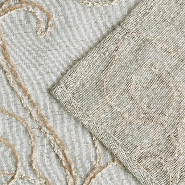 Dainty Home Dainty Home Stella 3D Linen Look Textured Floral 3D Chenille Designed Fabric Shower Curtain