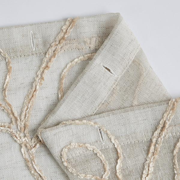 Dainty Home Dainty Home Stella 3D Linen Look Textured Floral 3D Chenille Designed Fabric Shower Curtain
