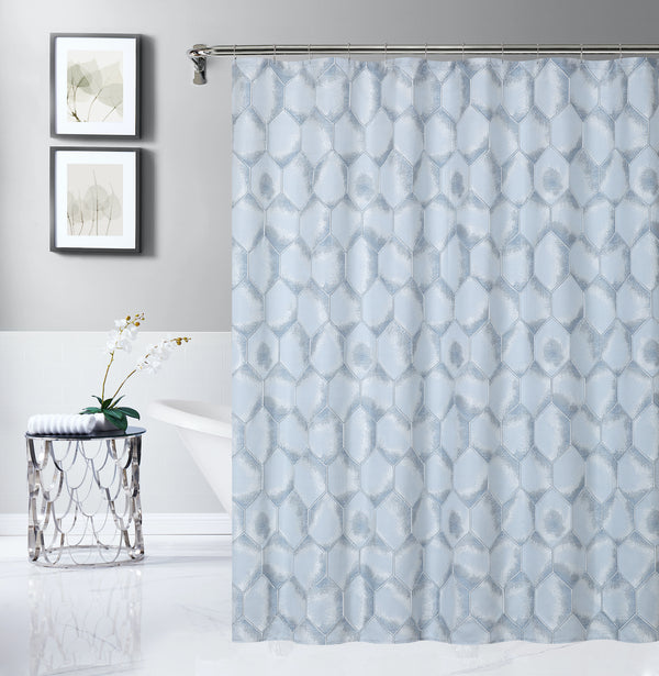 dainty home Dainty Home Tiles 3D Embossed Textured Lustrous Lurex Tile Designed Fabric Shower Curtain dainty home Dainty Home Tiles 3D Embossed Textured Lustrous Lurex Tile Designed Fabric Shower Curtain