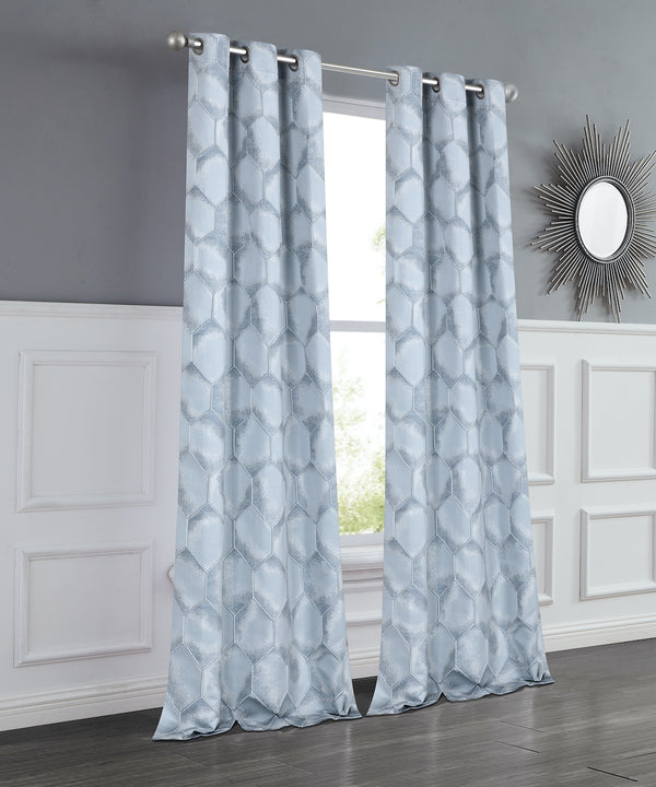 dainty home Dainty Home Tiles Textured 3D Lustrous Geometric Look Room Darkening Grommet Panel Pair dainty home Dainty Home Tiles Textured 3D Lustrous Geometric Look Room Darkening Grommet Panel Pair