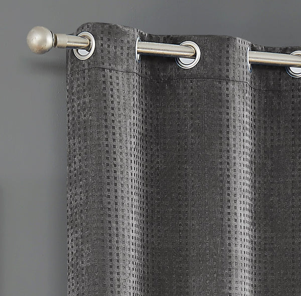 Dainty Home Dainty Home Times Square 3D Woven Basketweave Design Blackout Thermal Insulated Grommet Panel Pair