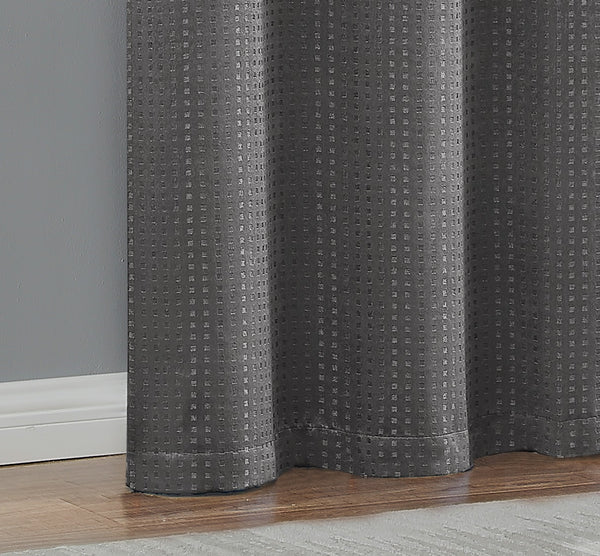 Dainty Home Dainty Home Times Square 3D Woven Basketweave Design Blackout Thermal Insulated Grommet Panel Pair