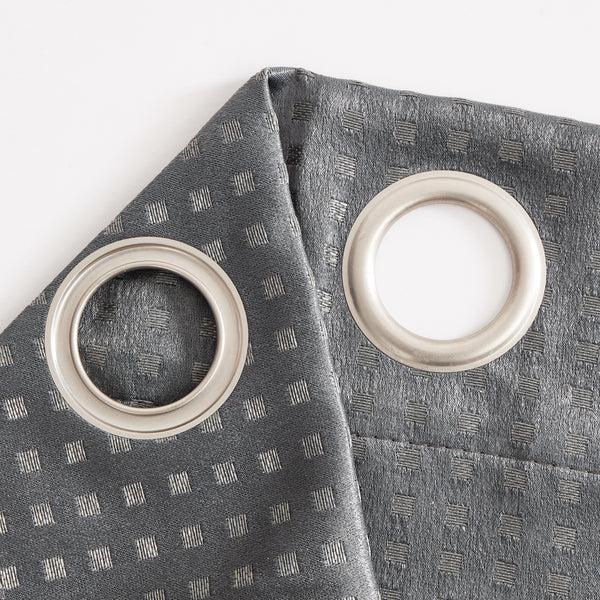 Dainty Home Dainty Home Times Square 3D Woven Basketweave Design Blackout Thermal Insulated Grommet Panel Pair