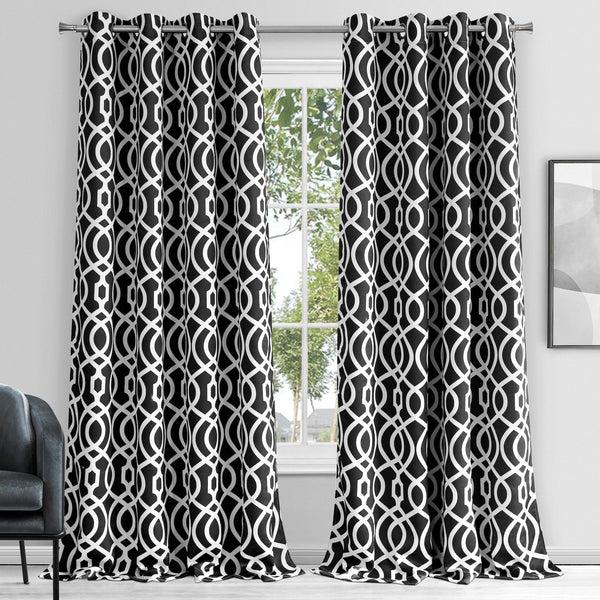 dainty home Dainty Home Trellis Printed 3D Designed Blackout Thermal Insulated Grommet Single Panel