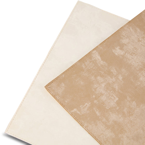 Dainty Home Dainty Home Velvet Premium Vegan Leather Reversible 2 Pattern 12" X 18" Rectangular Placemat Set Of 4
