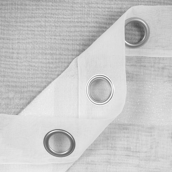 Dainty Home Dainty Home Veronika Boho 3D Lurex And Chenille Striped Linen Embroidered Linen Look Light Filtering Grommet Panel Pair