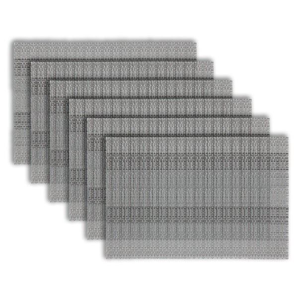 Dainty Home Dainty Home Yorkshire Woven Texteline Textured Design Reversible 12" X 18" Rectangular Placemats Set Of 6