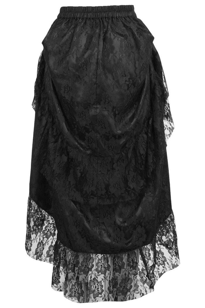 Daisy Beachwear Black Lace Adjustable High Low Bustle Skirt
