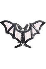 daisy beachwear Black/Pink Faux Leather & Lace Wing Harness