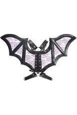 daisy beachwear Black/Purple Faux Leather & Lace Wing Harness